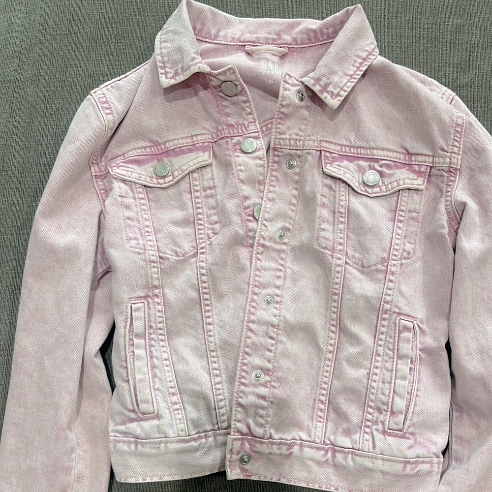 Gap Kids Pink Acid Wash Denim Jacket